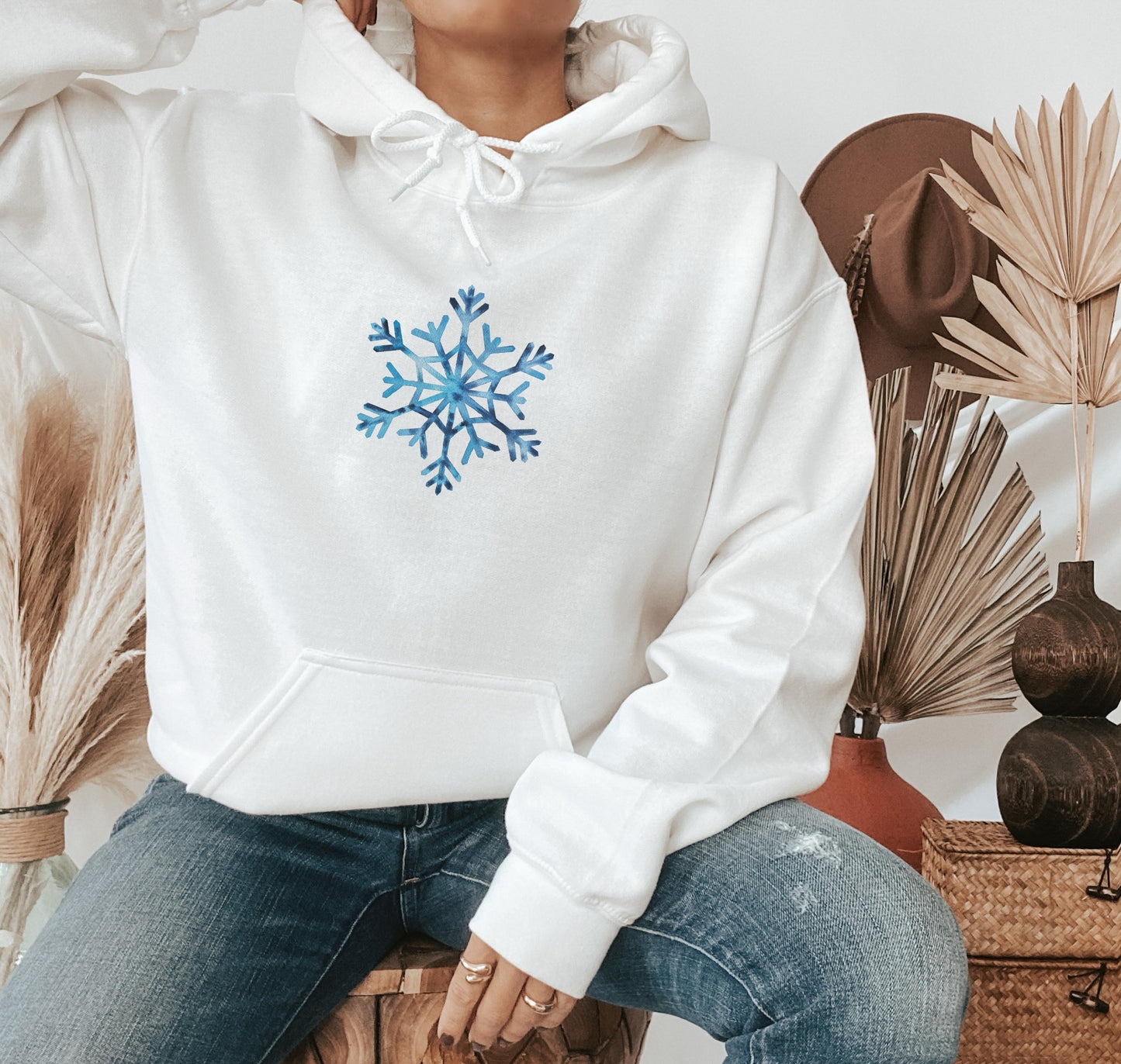 Snowflake Christmas Hoodie - Gildan 18500 -