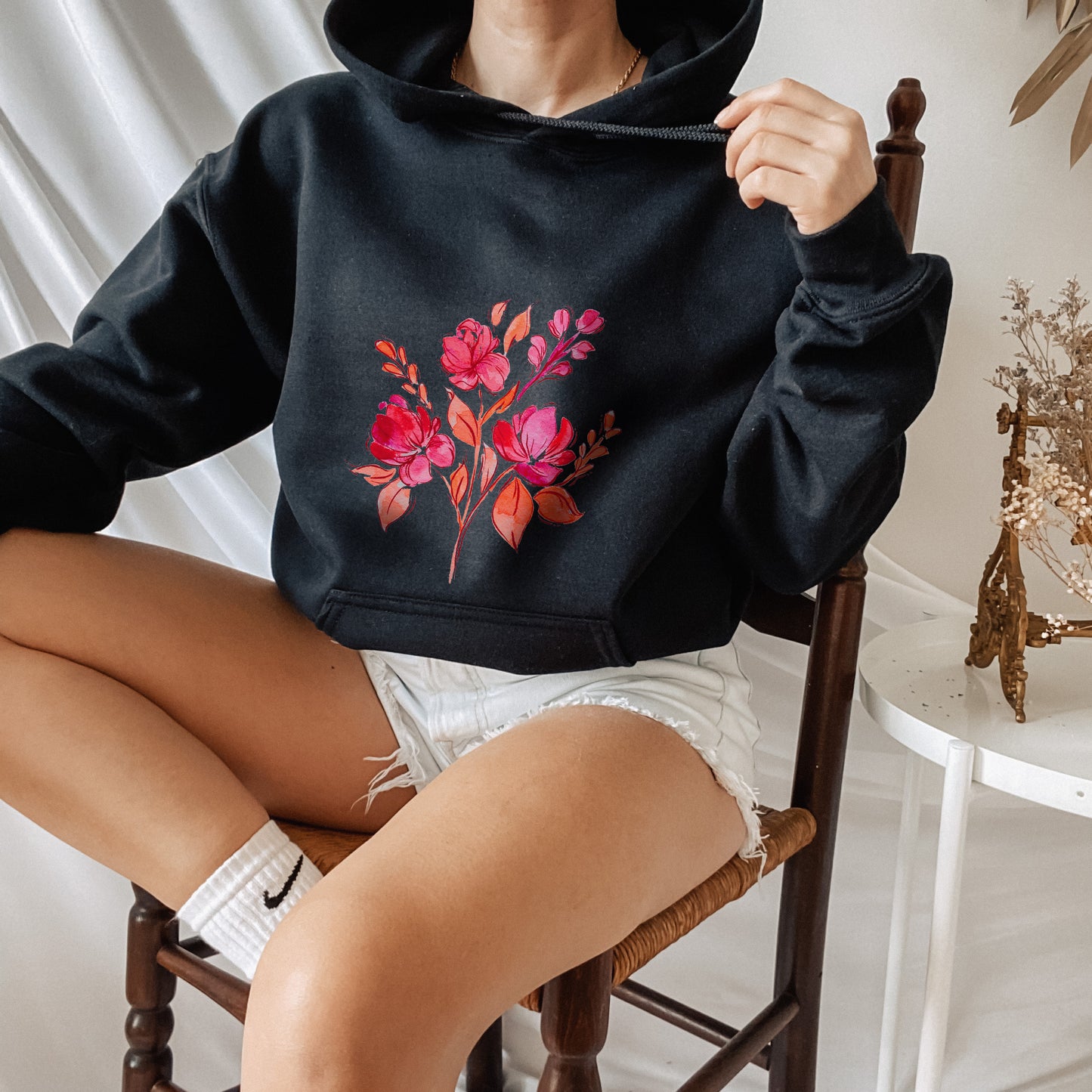 Neon Floral Hoodie