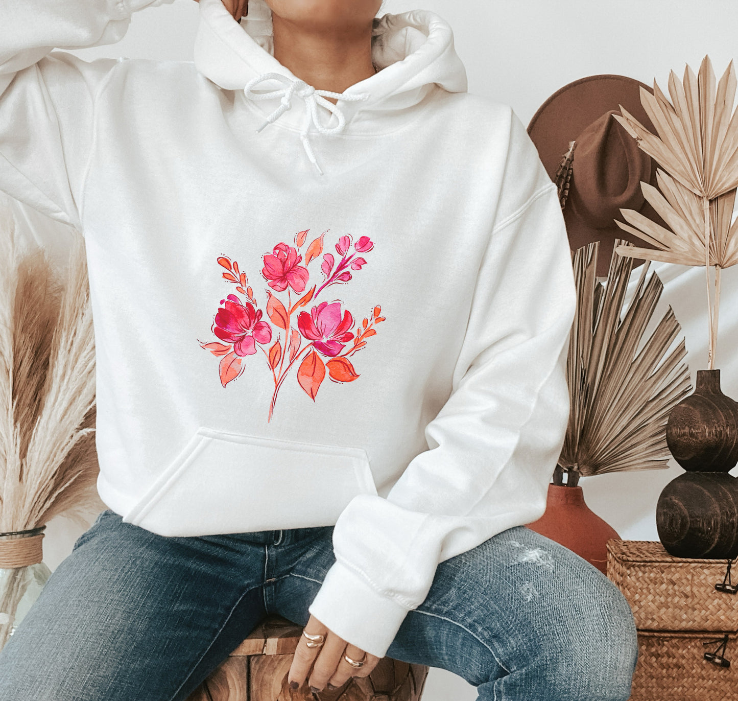 Neon Floral Hoodie